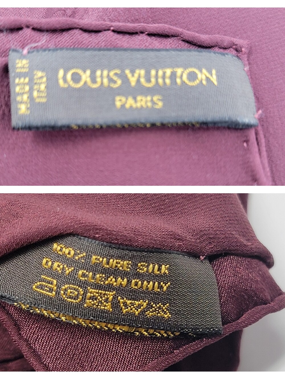 LOUIS VUITTON Monogram Prints 100% Pure Silk Scarf - Picture 8 of 8